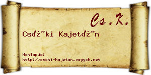 Csáki Kajetán névjegykártya